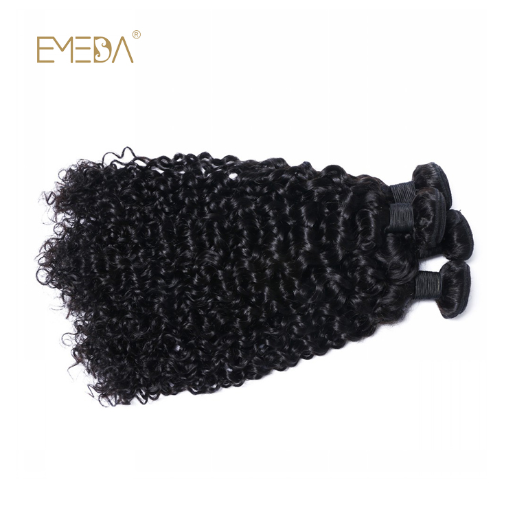 100 Real Human Remy Hair Curly Human Hair Weave Double Weft Machine Sewing Hair Bundle LM402